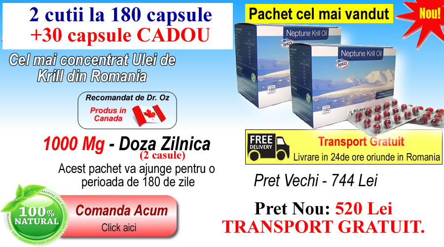 Comanda 6 cutii cu 60 d capsule Ulei de krill